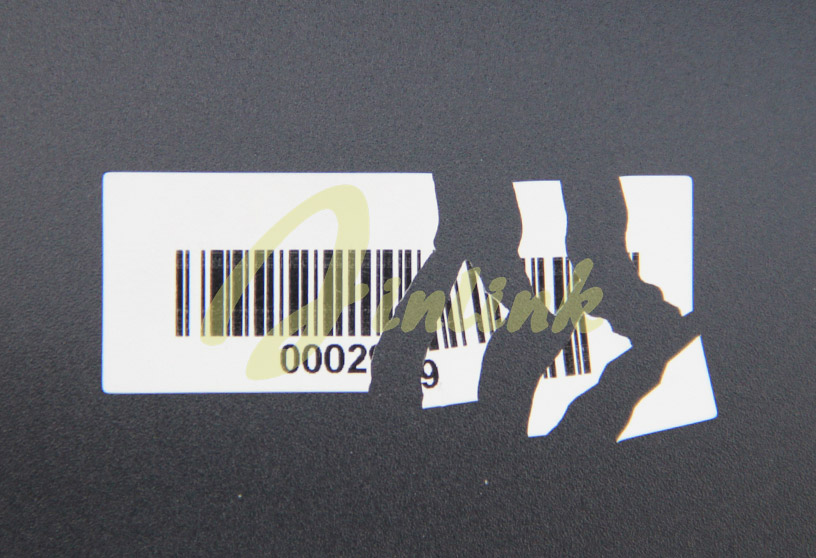 Printed White Ultra Destructible Vinyl material label